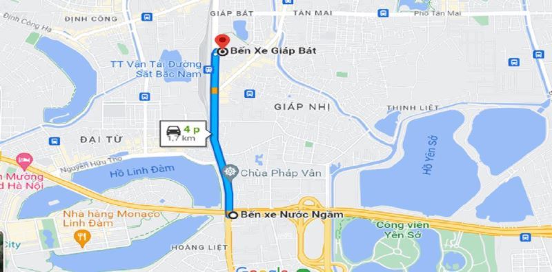 địa chỉ bến xe Giáp Bát 4