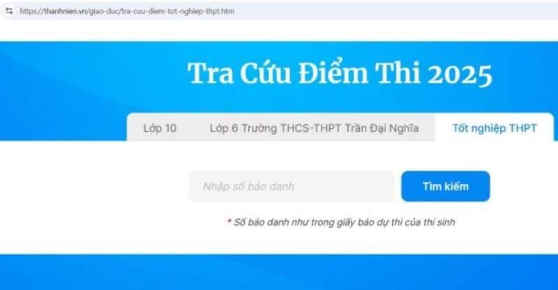 tra cứu điểm thi tốt nghiệp THPT 2025 5